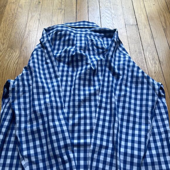 Brooks Brothers Size L Blue White Check Non Iron Supima Cotton Button Up Shirt - Picture 11 of 12